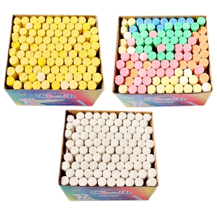 Ppaper COD DVX Dustless Blackboard Chalk White Yellow Assorted Colored Chalk NonToxic Black