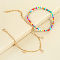 Modyle Bohemian Colorful Beads Gold Color Star Anklets for Women Summer Ocean Beach Ankle Bracelet Foot Leg Jewelry