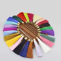 【YF】■❧❆  10/20pcs 6cm Earrings Silk Tassel Pendant Crafts Gold Metal Cap Tassels Earring Charms Jewelry Making Accessories