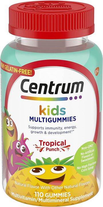 Centrum Kids Multivitamin Gummies, Tropical Punch, Made with Natural ...