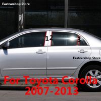 สติกเกอร์ตกแต่งหน้าต่างพีซีคอลัมน์กลางรถยนต์สำหรับ Toyota Corolla 2013 2012 B C สติกเกอร์แถบเสา2011 2010 2009 2008 2007