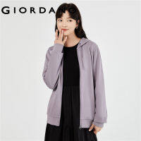 GIORDANO Women Jackets Zip Front Athleisure Hooded Sweat Jackets Solid Color Simple Basic Fashion Casual Jackets 05373861