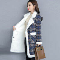 利DUOHANZI Winter coat for women fleece thickened mid-length imitation lamb fleece coat