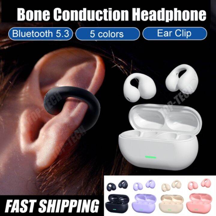 YOVONINE Wireless Ear Clip Bone Conduction Headphones Bluetooth 5.3 Ear