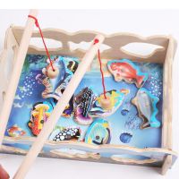 ❍ Children 39;s Educational Wooden Magnetic Kitten Fishing Jigsaw Puzzle Parent-child Interactive Game Montessori Toys