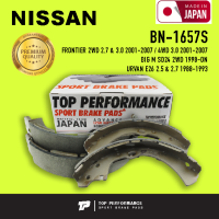 ก้ามเบรค หลัง NISSAN FRONTIER / BIG M SD24 / URVAN E26 - TOP PERFORMANCE JAPAN - BN 1657S - ผ้าเบรค ฟรอนเทียร์ / 4 ชิ้น