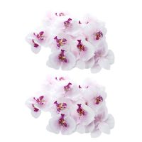 40Pcs 9cm Butterfly Orchid Flower Artificial Flower Head Decor for Wedding Barrette Accessory