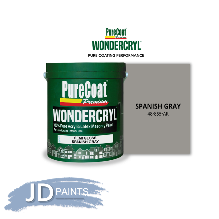 PureCoat WonderCryl Semi Gloss Latex Spanish Gray 4L Lazada PH