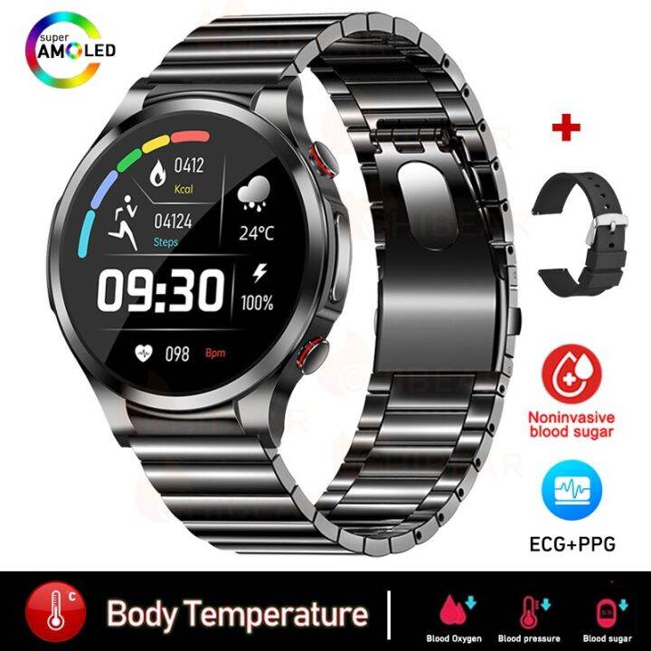 ECG+PPG Noninvasive Blood Glucose Smartwatch Men Monitoring Heart Rate ...