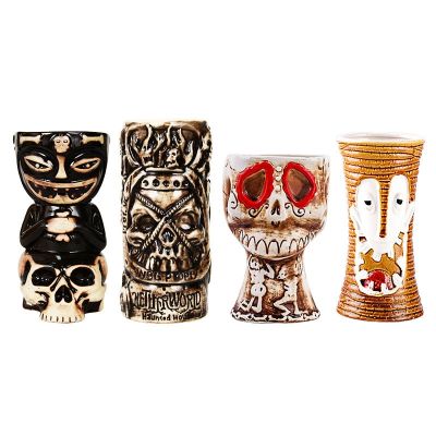 Tiki Mugs Personality Hawaiian Cocktail Cup Creative Mugs Ceramic Cup Bar Zombie Skeleton Cup Panda Tazas de Ceramica Breativas