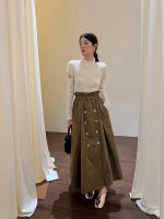 กระโปรงยาวสีน้ำตาล Brown Skirt