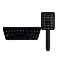 ▼◙℗ Dokour Black Overhead Shower Head Bathroom Accessories Sets Turbo Rain Bathing High Pressure Water Saving Complete System Items