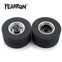 YEAHRUN 2ชิ้นโลหะดุมล้อหลังขอบที่มี4ชิ้น22มิลลิเมตรความกว้างยางยางสำหรับ114 Tamiya RC รถพ่วงรถแทรกเตอร์รถบรรทุกชิ้นส่วนรถยนต์