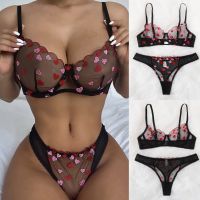 ZZOOI Sexy Lingerie Sets Women Exotic Thongs Underwear Woman 2 Pieces Fancy Lace Transparent Bra  Push up Sexy Intimate Suits