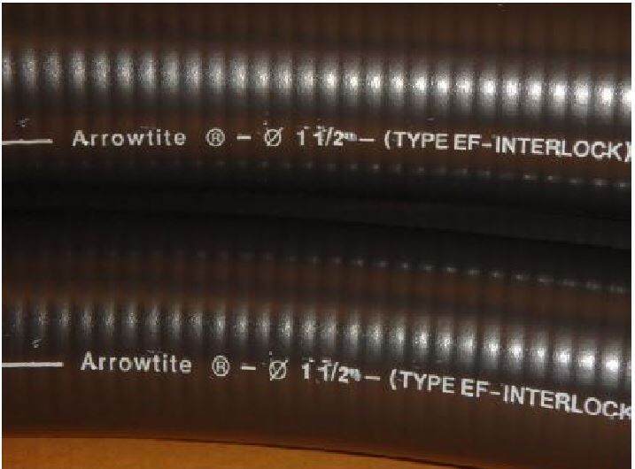 (AMPMECH) ARROWTITE FLEXI CONDUIT EF, 11/2" PVC BLACK, LIQUID TIGHT