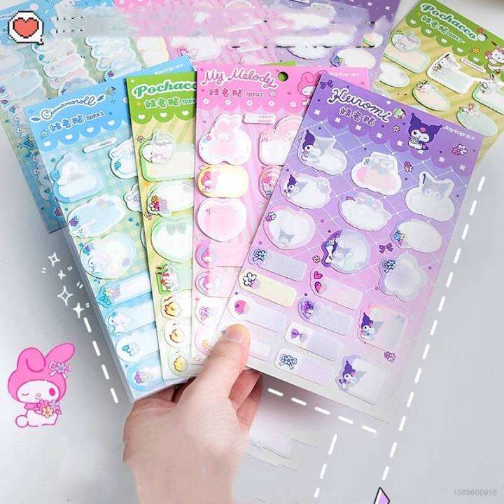 2PCS/set Sanrio name tag Kuromi Melody kids cartoon name sticker Item ...