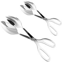 2 Packs of Stainless Steel Salad Tongs Home Kitchen, Cake, Party, BBQ, Seafood, Fried