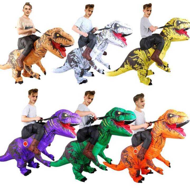 New TREX Riding Dinosaur Costume for Adults Halloween Kids Inflatable