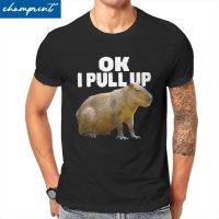 การออกแบบเดิมคาปิบาร่า เสื้อยืดคอกลม แขนสั้น ผ้าฝ้าย พิมพ์ลาย Ok I Pull Up Capybara สไตล์วินเทจ สําหรับผู้ชายS-5XL