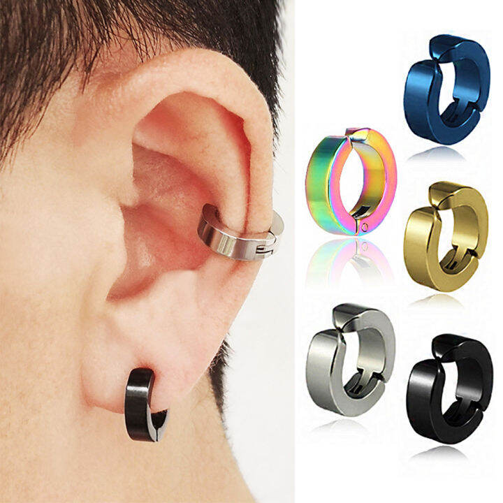 1pc New Popular Cross Stainless Steel Painless Ear Clip Earrings for