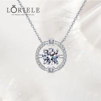 LORIELE 0.5/1/2CT ได้รับการรับรองจากจี้เพชรในห้องปฏิบัติการสร้อยคอ Moissanite ตัดดีเยี่ยมของขวัญวันเกิดเครื่องประดับคริสต์มาส