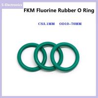 Green FKM Fluorine Rubber O Ring CS3.1mm OD10~70mm Sealing Gasket Insulation Oil High Temperature Resistance Green