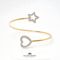 กำไลเพชร Heart and Star Diamond Bangle