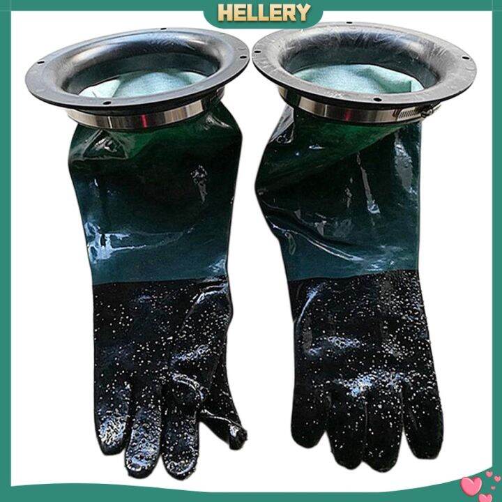 [HELLERY] 19 Inch PVC Sandblasting Gloves Sandblast Cabinet Parts ...