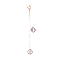 A.CEMI Two pearl drop Charm มุกแท้ จี้มุก จี้เงินแท้ ชุบทอง 18K โรสโกลว์