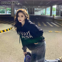 DUOHANZI 250G Plus Fleece/เสื้อกันหนาวมีฮู้ดสำหรับผู้หญิงเสื้อฤดูใบไม้ร่วงและฤดูหนาวมีขนแกะ