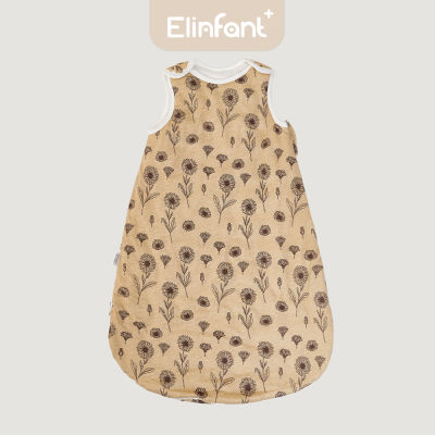 Elinfant ไม้ไผ่ผ้าฝ้ายแขนกุดเลื่อนกระเป๋าทารกแรกเกิดที่อบอุ่นสวมใส่ฤดูหนาวพิมพ์เสื้อกั๊กถุงนอนหลับ