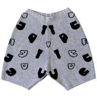 imakokoni Japanese original childrens clothing gray letter wool pants loose boys and girls sports casual pants 0148