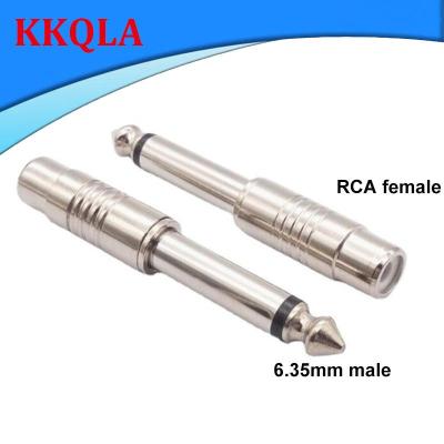 QKKQLA 6.35mm Mono male RCA Female Jack Audio Adapter 6.5 MM 1/4" Male Plug Mono Adapter Connector converter TS
