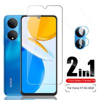 ⊙♞₪ 2in1 Camera Protective Glass For Honor X7 Glass Xonor Honer Honar X7 X 7 HonorX7 4G 2022 CMA-LX2 6.74 9H Screen Protector Film