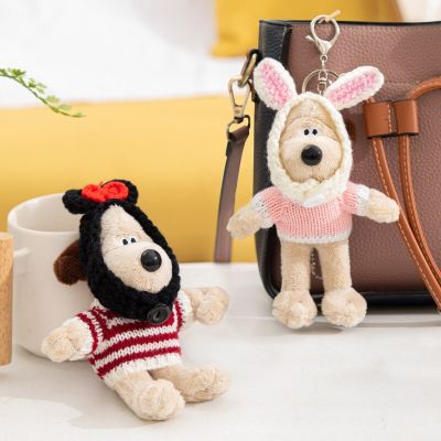 15Cm Kawaii Wallace &amp; Gromit Dog Plush Keychain Cartoon Pilot Dog Gromit Dog Plushie Doll Schoolbag Pendant Car Keychain Gifts