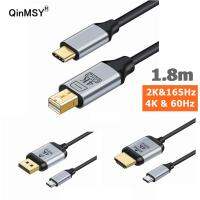 1.8M 6FT USB C to DisplayPort  Cable 4K DP Type C 3.1 Thunderbolt to Mini DP HDMI-Compatible For MacBook Pro Samsung S21 Huawei Adapters Adapters