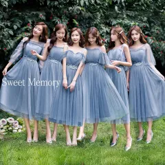 Jodie New Dusty Blue Mix and Match Bridesmaid Dresses Appliques