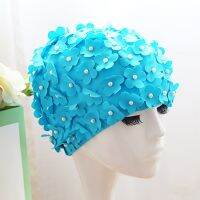 Women Bath Hat Flower Pattern Printing Bonnet Cap Elastic Sleep Cap Double Layer Ruched Head Wrap Cap