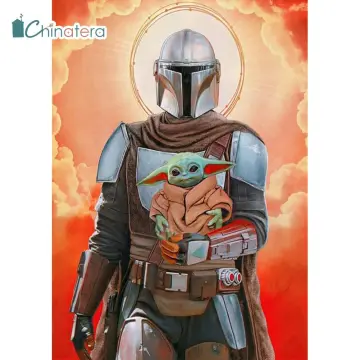 Diamond Painting Cartoon Star Wars Mandalorian 5d Diy Full Round Embroidery  Mosaic Set Cross Stitch Home Decoration Art