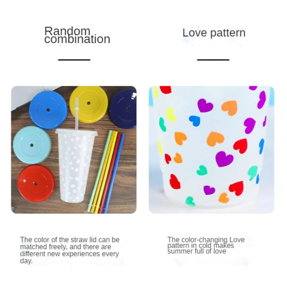 Color Your Own Valentine BPA-Free Plastic Cups with Lids & Straws