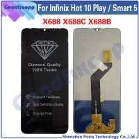 สำหรับ Infinix Hot 10 Play / Smart 5 X688 X688C ชิ้นส่วนจอสัมผัสแอลซีดีของเครื่องแปลงดิจิทัล X688B สำหรับ Hot 10 Play/หน้าจอ Smart5