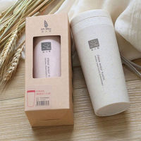 Healthy Wheat Stalk Fiber Thermo Bottle Cup Double Layer Thermal Mug Office Coffee Tea Water Bottle Travel Gifts Mug Leak-Proof