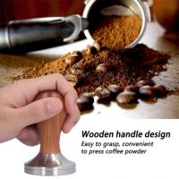 Coffee Tamper Powder Hammer Pressing Wood Handle Coffee Distributor For Coffee Espresso Mat Powder Hammer Pestle Machine