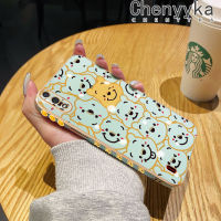 Chenyyyka เคส M01แกน A01ปลอกสำหรับ Samsung Galaxy ช้อนส้อมมีดหมีพูห์ลายการ์ตูนวินนี่ใหม่เคสขอบสี่เหลี่ยมเคสมือถือกันกระแทกเคสฝาหลังแบบเต็มเคสกันกระแทกกล้อง