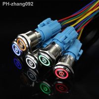 16mm red blue yellow green Auto Metal Push Button Switch power lamp 16mm led latching momentary light switch 12V 24V 110V 220V