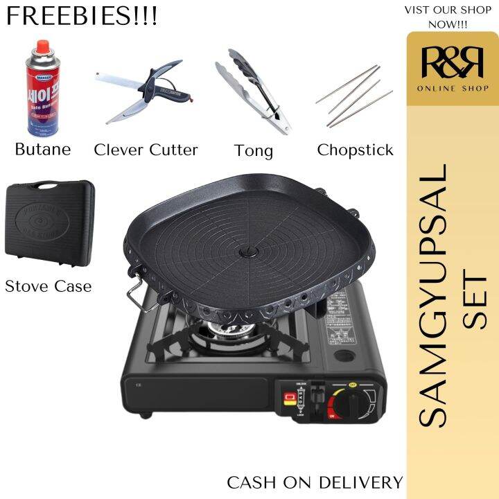 Samgyupsal Grill Pan Set, Samgyupsal, Butane Gas Stove, Grill, Griller