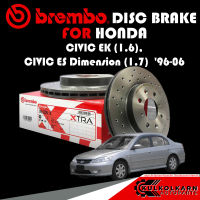 จานเบรกหน้า HONDA  CIVIC EK (1.6), CIVIC ES Dimension (1.7) ปี 96-06 (D09 5509 1X)