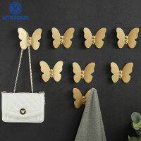 【YF】 Solid Brass Butterfly Style Robe Hooks Wall Hang Mounted Towel Hook Clothes Bathroom Hardware Door Hat