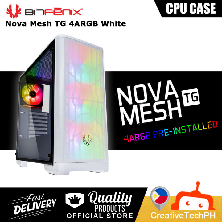 BitFenix Nova Mesh TG 4ARGB White (CPU DESKSTOP CASING) CreativeTech ...