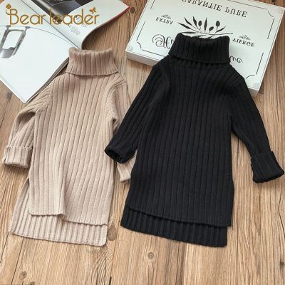 Bear Leader New Christmas Pure Color Fall Winter Boy Girl Kid Thick Turtleneck Shirts High Collar Pullover Sweater Long Sweater